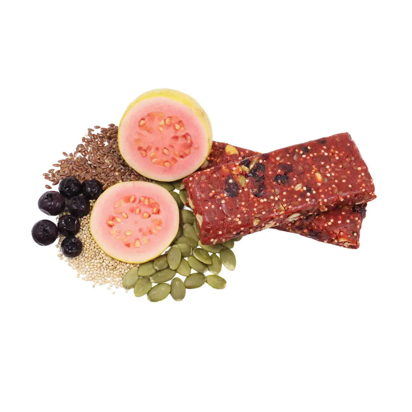 Saborty Nutri+ Barrita de Bocadillo de Guayaba, Arándanos, Calabaza, Quinoa y Linaza