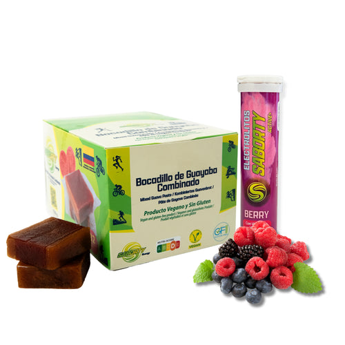 Pack Rendimiento Saborty: Bocadillo de Guayaba (Gel Sólido) + Electrolitos Active+