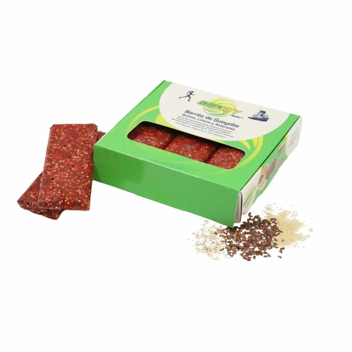 Saborty Nutri+ Barrita de Bocadillo de Guayaba, Quinoa, Linaza y Amaranto - Saborty